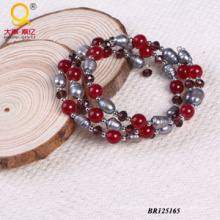 2014 Trendy Pearl Crystal Stone Large Coil Bracelet (BR125165)